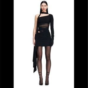 NWT Mugler x H&M Knot-detail One-shoulder Dress in Black